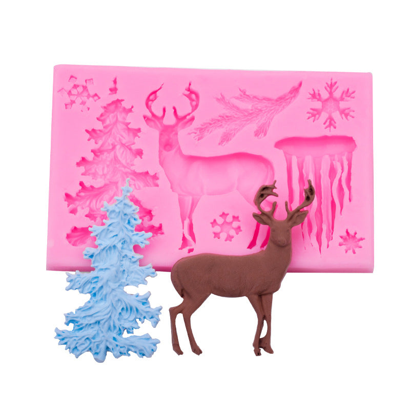 DIY Baking Christmas Series 6 Piece Set Flip Cake Christmas Party Silicone Mold Cake Decoration Spot