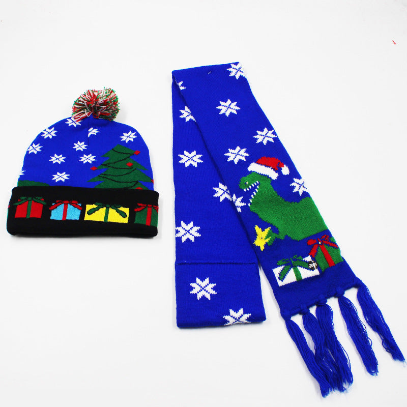 Korean Internet Celebrity Style Snowflake Christmas Hat, Warm and Cold-Proof Women's Knitted Hat with Pom-Pom, Ear-Protecting Yarn Hat, Light Luxury Style