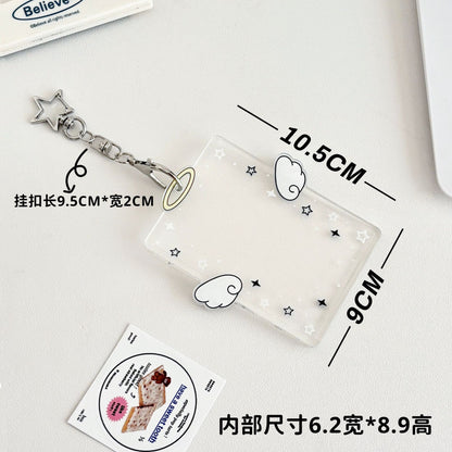 Original Ins Wind Wings Star Small Card Cover Acrylic Hard Card Cover Angel Small Card Card Card Card Card Film Card Cover