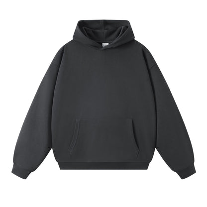 380g Heavyweight Terry Cordless Pullover Printed Off-Shoulder Hoodie Custom-Made Trendy Brand Hooded Sweatshirt with Custom Logo