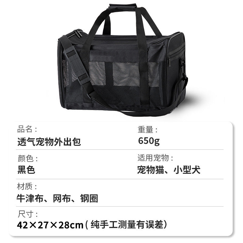 Cross-Border Pet Carrier Bag, Portable Small Dog Carrier, Pet Tote Bag, Mesh Breathable Large Capacity Cross-Body Cat Bag