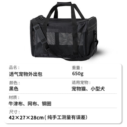 Cross-Border Pet Carrier Bag, Portable Small Dog Carrier, Pet Tote Bag, Mesh Breathable Large Capacity Cross-Body Cat Bag