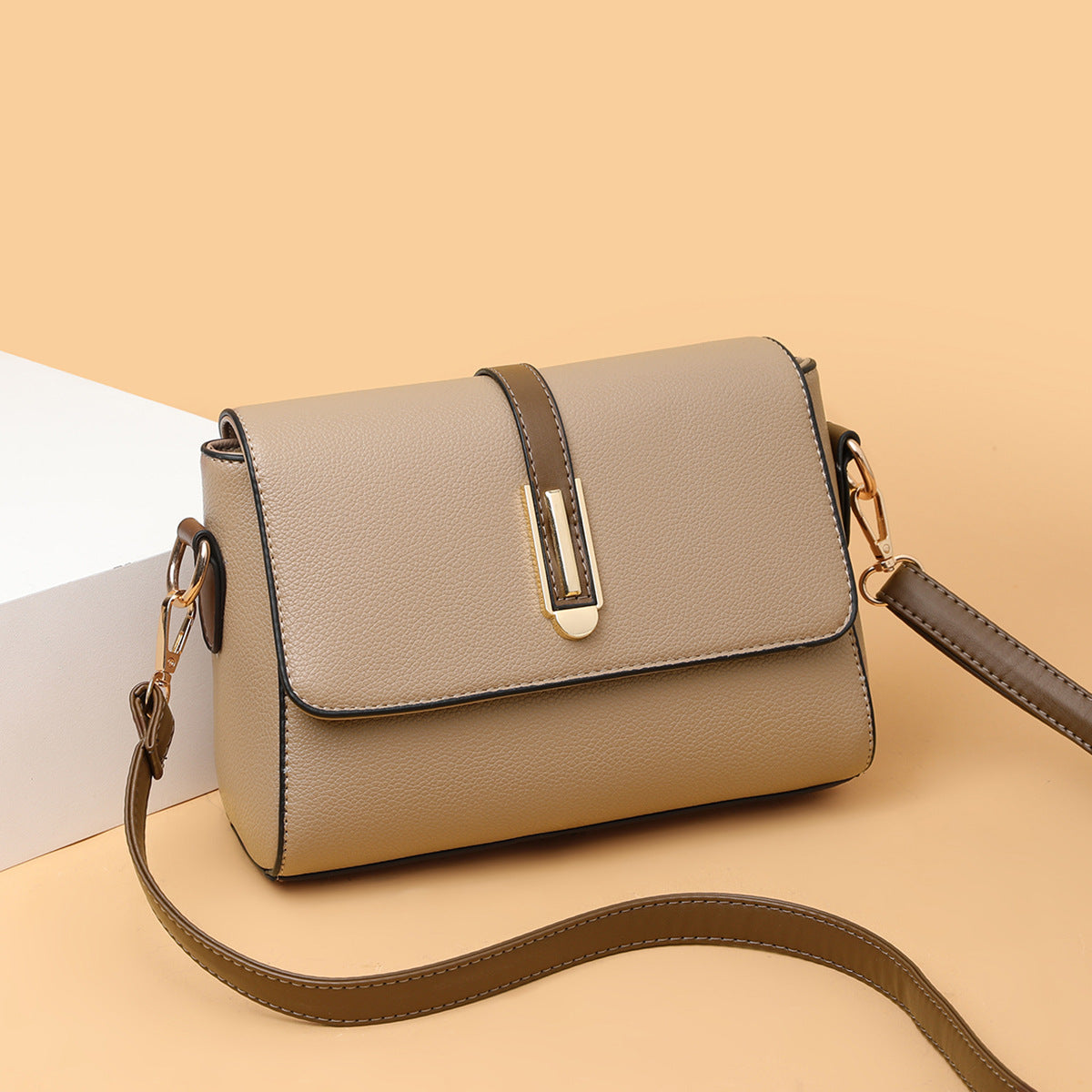 Small Square Bag for Women 2026 New Fashion Soft Leather Women's Shoulder Crossbody Bag Pure Color High-Quality Texture Middle-Aged Mom Bag