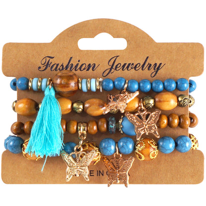 European and American Cross-Border Hot-Selling New Bohemian Bracelets Creative Tassel Multi-Layer Beaded Bracelets Fashion Jewelry