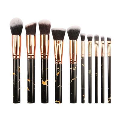 Marble makeup brush wholesale powder brush blush eye shadow brush full set of beauty tools 10 sets of brush bag beauty brush