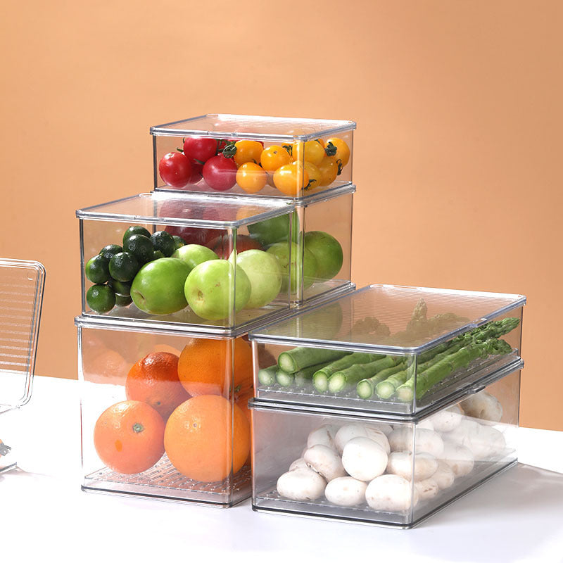 Desktop Storage Box with Lid Flip-Top Rectangular Transparent Acrylic Storage Box Kitchen Cosmetics Sundry Work Station