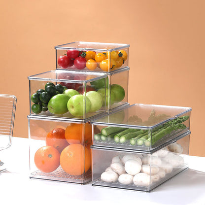 Desktop Storage Box with Lid Flip-Top Rectangular Transparent Acrylic Storage Box Kitchen Cosmetics Sundry Work Station