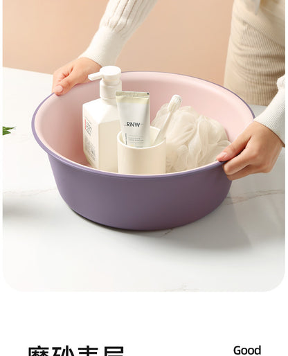 Washbasin plastic household large durable basin student dormitory baby contrast color small basin vegetable washing laundry foot basin