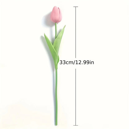 High-End Pu Tulip Artificial Flowers Cross-Border Exclusive for Home and Hotel Wedding Photography Props Feel Artificial Flowers Wholesale