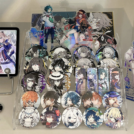 Acrylic Display Stand Transparent Desktop Millet Storage Box Ladder Shelf Peripheral Badge Desktop Storage Rack