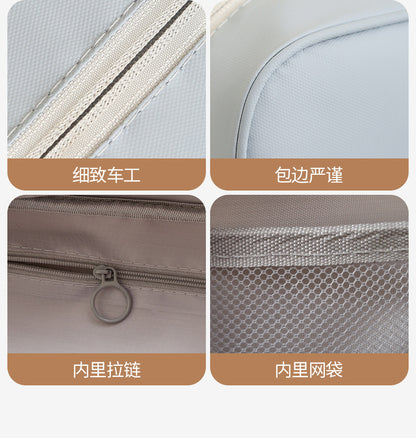 New Light Travel Leather Film Semi-permeable Toiletry Bag Waterproof Cosmetic Bag Increased Capacity Travel Daily Goods Easy Storage