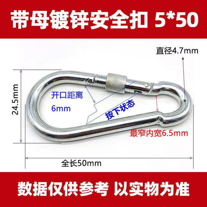 Safety Buckle, Climbing Buckle, Stainless Steel Lock, Spring Safety Ring, Outdoor Rock Climbing Accessories, Factory Direct Sales, Safety Hook