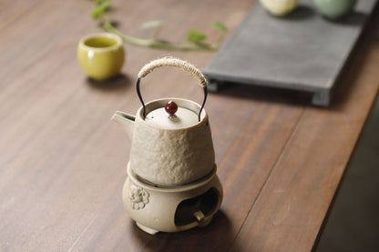 Yuerui New Rustic Pottery Constant Temperature Alcohol Tea Brewing Pot Set with Handle, Balcony Tea Brewing Stove Complete Set Wholesale Pottery