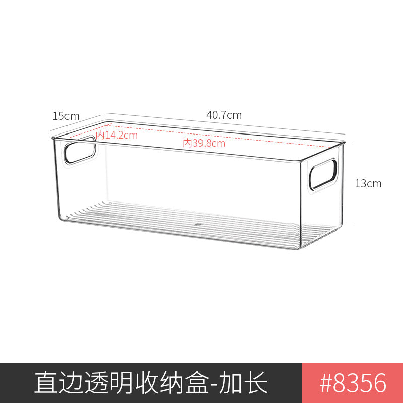 Storage Box PET Transparent Acrylic Rectangular Cosmetic Station Snack Kitchen Sundries Storage Box with Lid