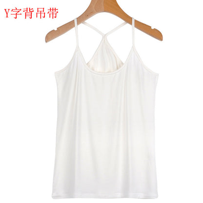 Factory Direct Sales Spring and Summer Versatile Camisole Women's Simple Solid Color Slim Elastic Bottoming Shirt Wholesale Dropshipping