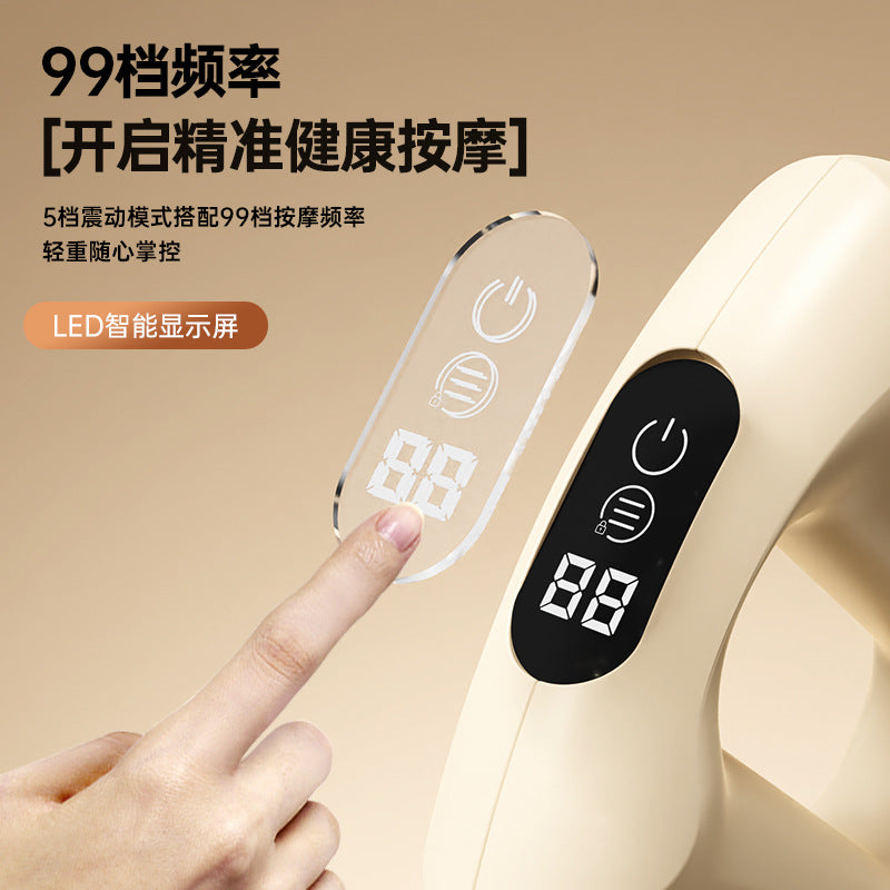 Vibrating Muscle Relaxation Massager, Fat-Burning Mini Fascia Ring, Yoga Fitness USB Rechargeable Fascia Gun, Cross-Border