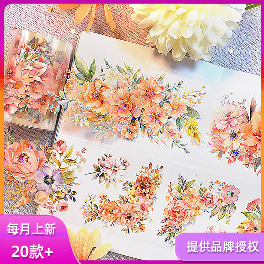 Original hand account tape shell light flower decoration handmade collage diy hand account material wholesale special material pet tape