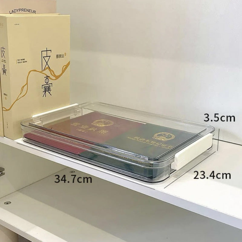 Paper storage and organizing artifact large capacity transparent plastic household registration book junior high school graduation certificate a4 file storage box
