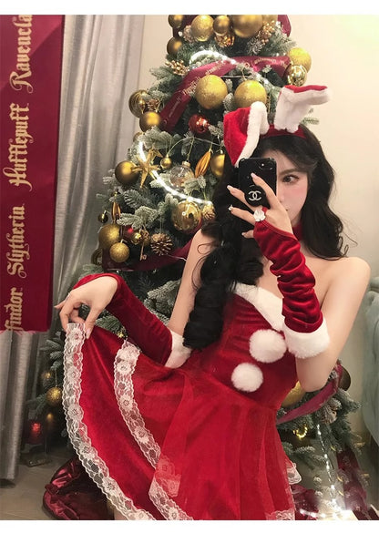 Christmas Theme Bunny Cos Uniform Night Performance Costume Sexy Pure Halloween Bunny cosplay