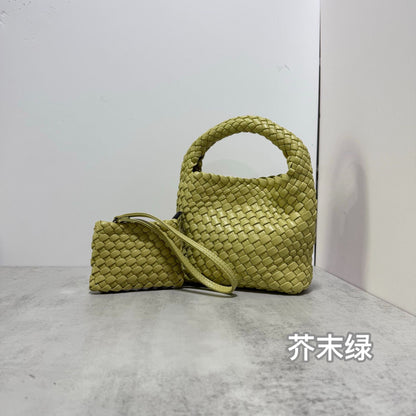 PU handmade woven bag summer high-end niche design women's bag handbag shoulder bag vegetable basket Ins bag