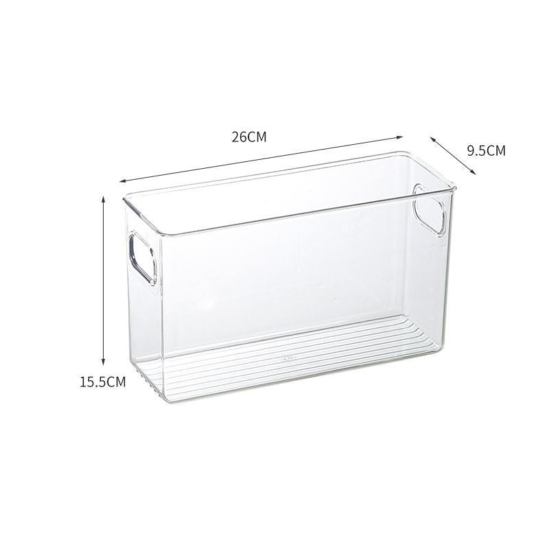 Desktop Storage Box Small Miscellaneous Stationery Sticky Notes Handbook Pencil Transparent Narrow Long Storage Storage Box