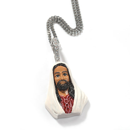 European and American New Products Copper Material Enamel Men's Avatar Personalized Hip-Hop Pendant Necklace Trendy Accessories Jewelry Wholesale