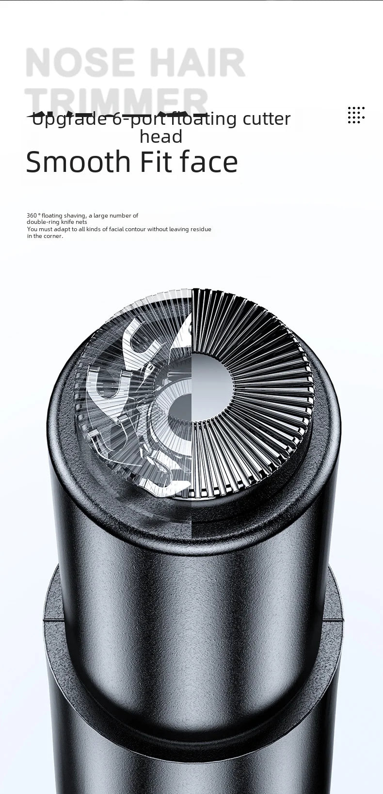 2021 New Model Men's Nose Hair Trimmer Mini Shaver for Trimming Nose Hair, Sideburns, and Ear Hair Dual-Head Trimmer