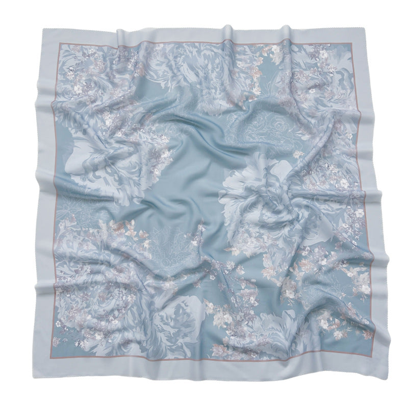 Cross-Border New Product Voile Print 110 Square Scarf Classic Lace Scarf Turban Malaysian Shawl