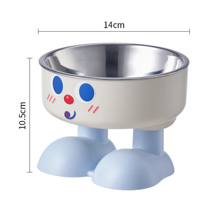 Pet stainless steel bowl non-slip large capacity dog bowl cat goblet bowl neck protection pet bowl anti-knock cat bowl new