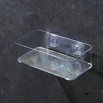 Desktop Wall Hanging Storage Box with Transparent Acrylic Cosmetics Bathroom Stationery Station Kitchen Storage Rack Bedside