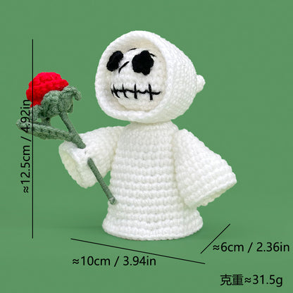 Cross-Border Amazon Handmade Knitted Doll Halloween Gift Ghost Little Devil Grim Reaper Emotional Plush Toy Wholesale