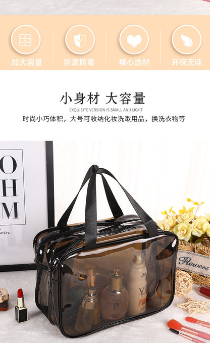 PVC Dry and Wet Separate Toiletry Bag Waterproof Cosmetic Bag Large Capacity Portable Storage Bag Bath Swimming Storage Bag