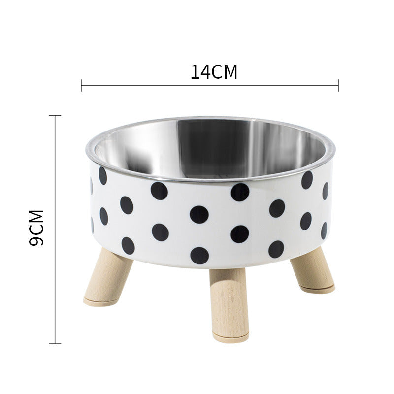 Pet stainless steel bowl non-slip large capacity dog bowl cat goblet bowl neck protection pet bowl anti-knock cat bowl new