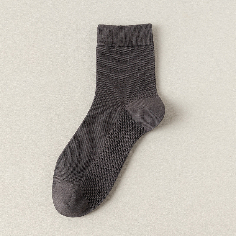 Zhuji socks men's mid-tube socks summer ultra-thin deodorant summer business spring and summer mesh stockings breathable sweat absorption