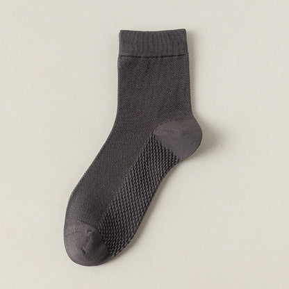 Zhuji socks men's mid-tube socks summer ultra-thin deodorant summer business spring and summer mesh stockings breathable sweat absorption