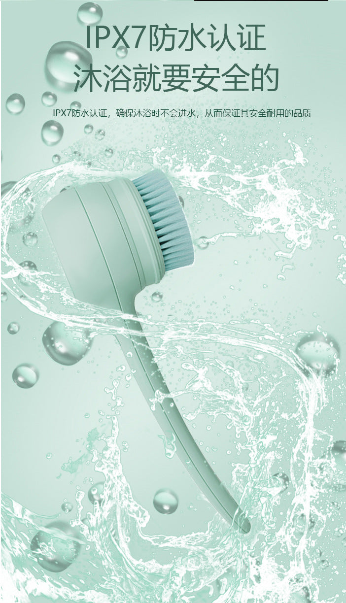 Dual-Handle Electric Bath Scrubber with Five Brush Heads, Spa-Grade Bath Brush, Wireless Electric Bath Brush, Body Cleansing Device