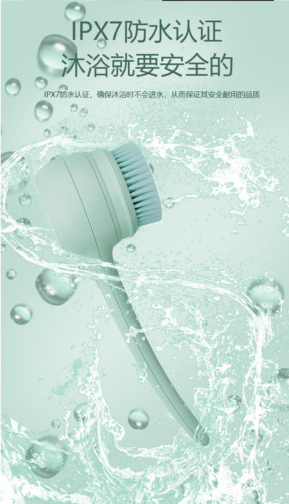 Dual-Handle Electric Bath Scrubber with Five Brush Heads, Spa-Grade Bath Brush, Wireless Electric Bath Brush, Body Cleansing Device