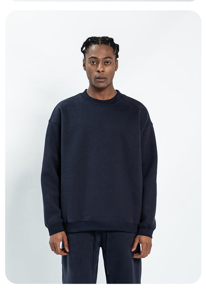Cai Xiang Island Men's Clothing | Autumn and Winter 350g Dopamine Fleece Oversized Loose Trendy Brand Men's Sweatshirt and Pants Set