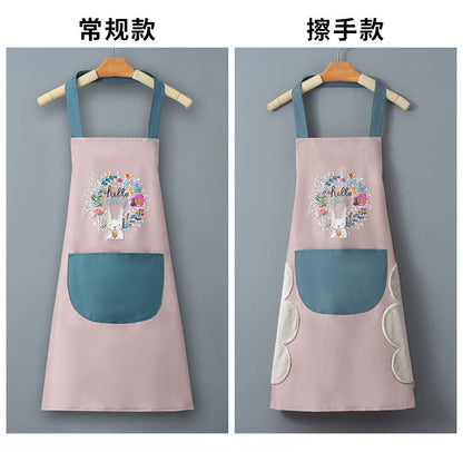 Logo advertising custom apron waterproof and oil-proof pvc kitchen cooking custom waist household a wholesale