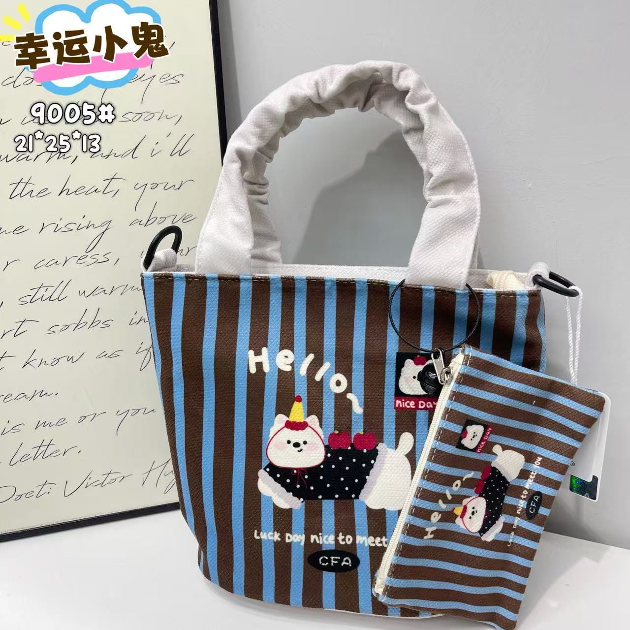 In-Stock New Small Cloth Bag Ins Cute Cartoon Women's Summer Cloth Bag Handbag Casual Tote Bag Upgrade
