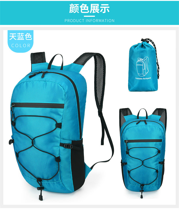 Cross-Border Outdoor Folding Backpack Waterproof Mountaineering Bag Backpack Folding Bag Outdoor Large Capacity Travel Backpack