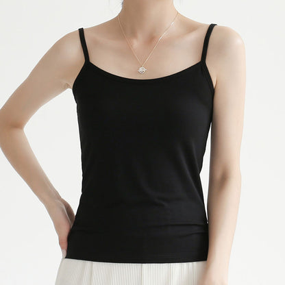Factory Direct Sales Spring and Summer Versatile Camisole Women's Simple Solid Color Slim Elastic Bottoming Shirt Wholesale Dropshipping