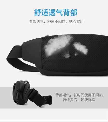 New Men's Multifunctional Waist Bag Water-repellent Casual Sports Chest Bag Outdoor Cycling Bag Fashionable Brand Crossbody Bag