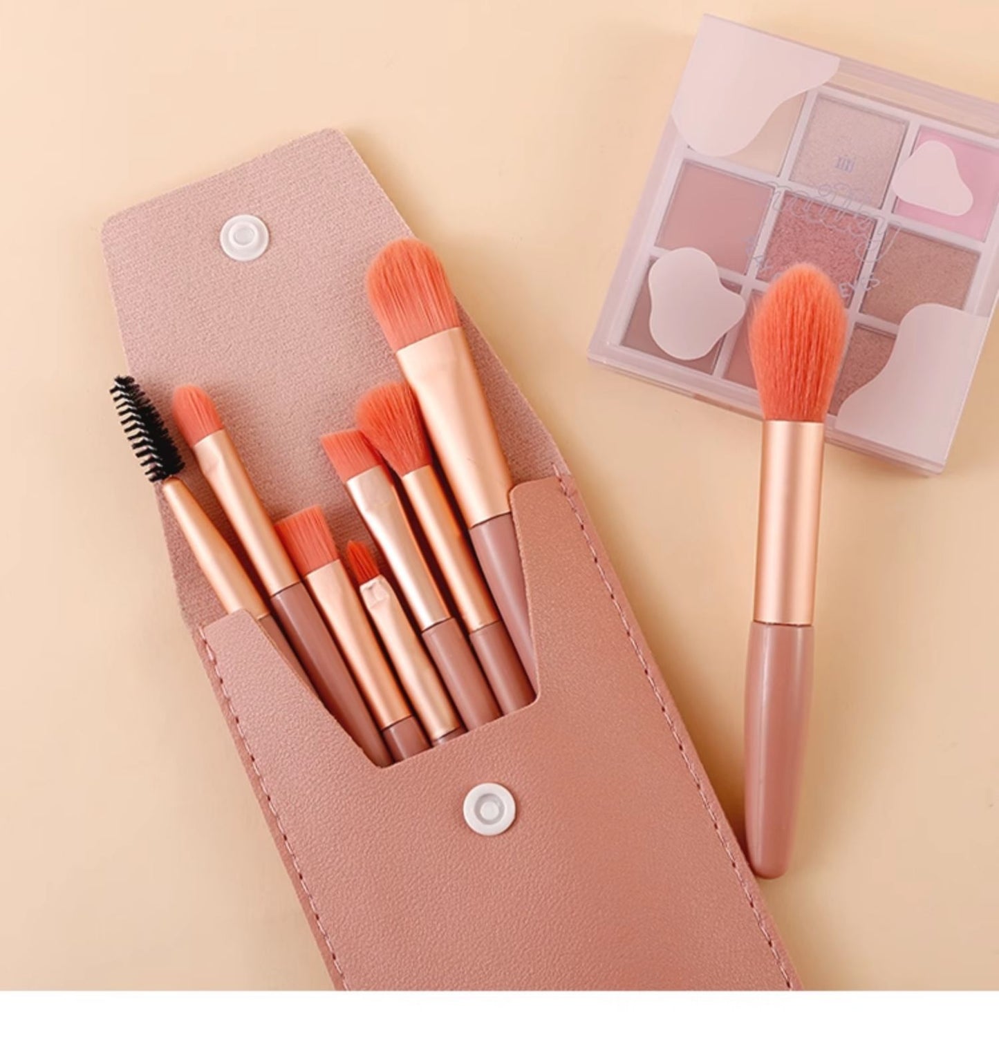 8 makeup brush suit portable short super soft travel blush brush eye shadow brush beauty tools for beginners