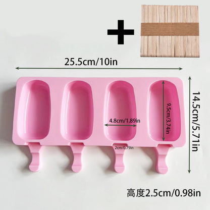 Cross-Border New Oval Ice Cream Mold with Lid, Easy to Release, Cheese Popsicle DIY Home Ice Cream Mold