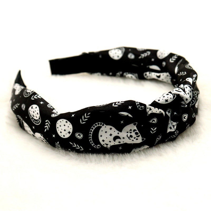 Cross-border wholesale Amazon Halloween pumpkin knotted hairband high cranial top headband hairpin high sense hair cave hair accessories