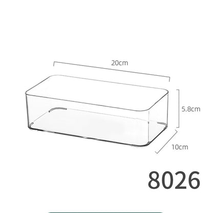 Storage Box PET Transparent Acrylic Rectangular Cosmetic Station Snack Kitchen Sundries Storage Box with Lid