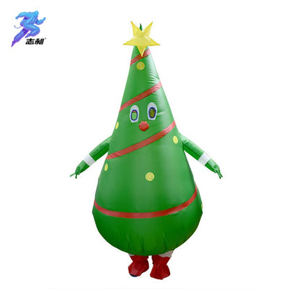 Cross-Border Hot Selling Christmas Tree Inflatable Suit Props Adult Christmas Tree Cosplay Holiday Costumes