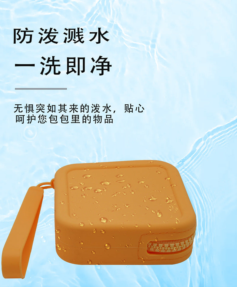 Portable Storage Silicone Cosmetic Bag Change Sanitary Napkin Storage Bag Coin Bag Large Key Case Headset Multi-purpose