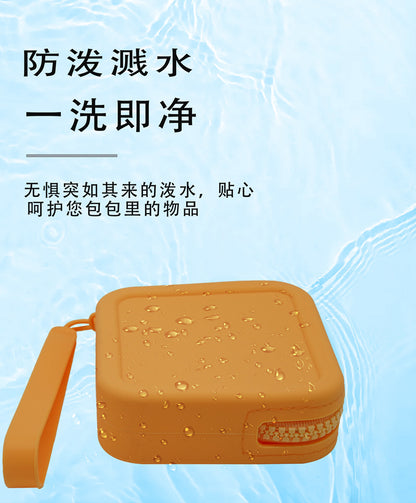Portable Storage Silicone Cosmetic Bag Change Sanitary Napkin Storage Bag Coin Bag Large Key Case Headset Multi-purpose